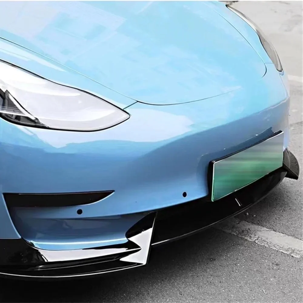 Front Bumper Splitter for Tesla Model 3/Y 2017-2023 Front Shovel Kit Body Kit Spoiler Bumper Guard Front Lip Surround Auto Part