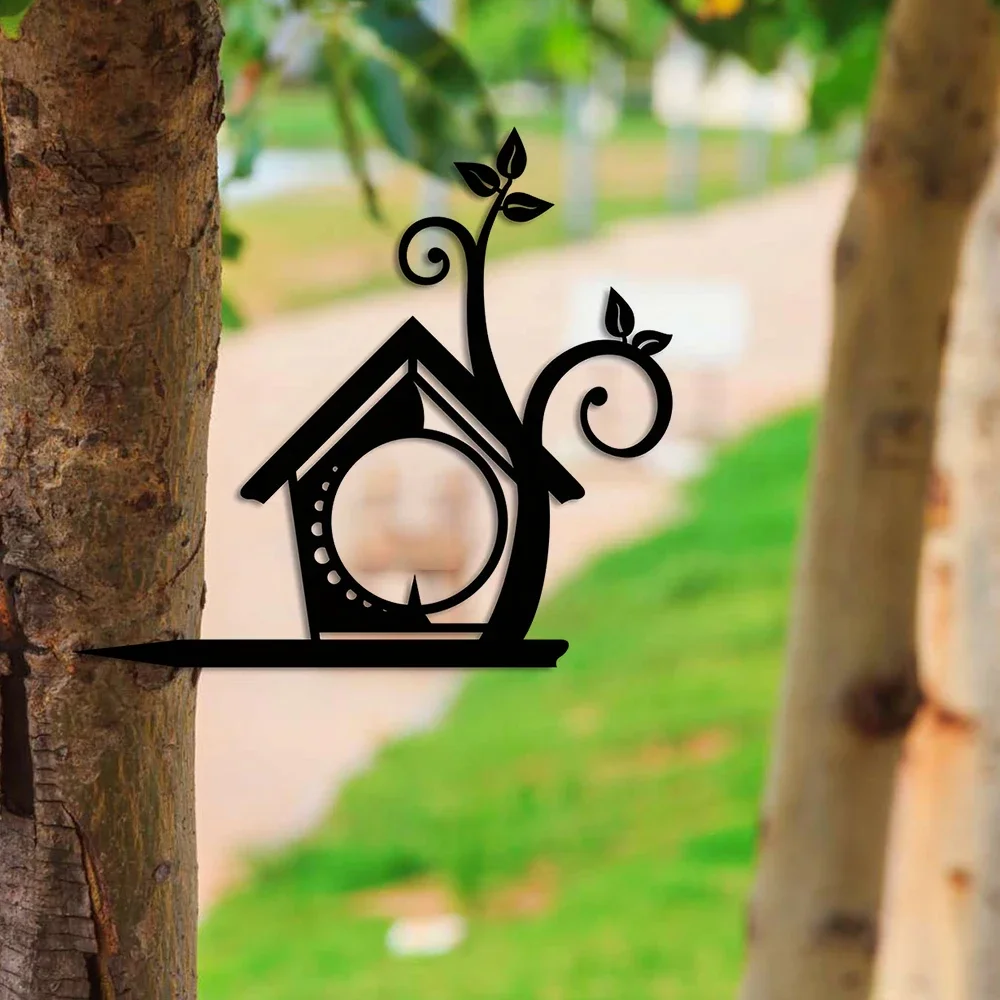 CIFBUY Fat Ball Bird Feeder Metal Wall Art Iron Tree Sculpture Hanging Bird Feeder Outdoor Garden Yard Lawn Home Decor Ornament