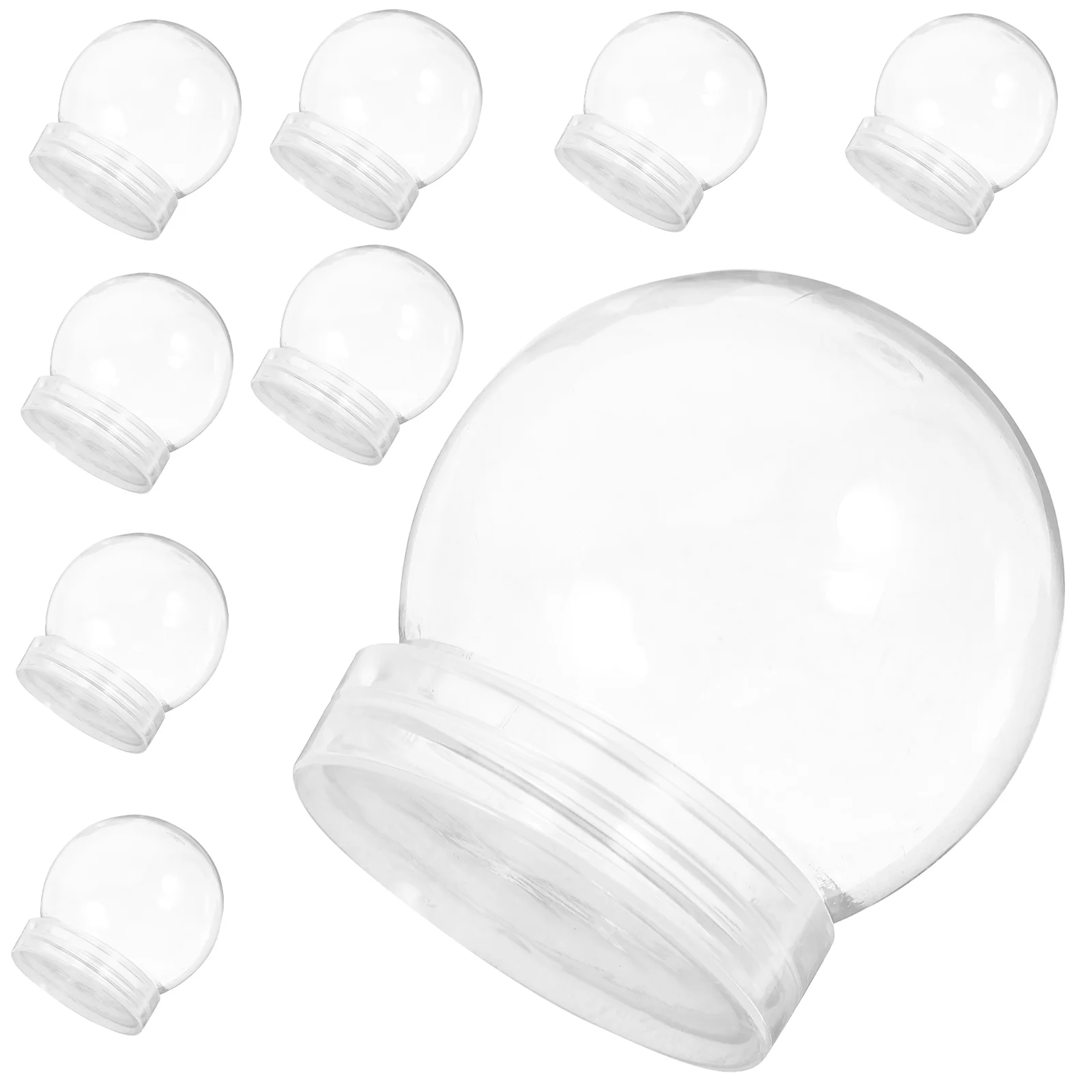 24 Pcs Accessories Suite Snow Globe Child Christmas Kit Plastic Empty Water Globes Clear