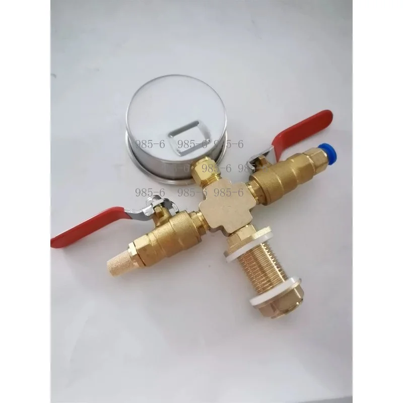 -0.1Mpa Negative Pressure Silicone Oil Gauge Set with Valve, Vacuum Defoaming Tank Gauge, 8MM/10MM/7/16-20 Thread