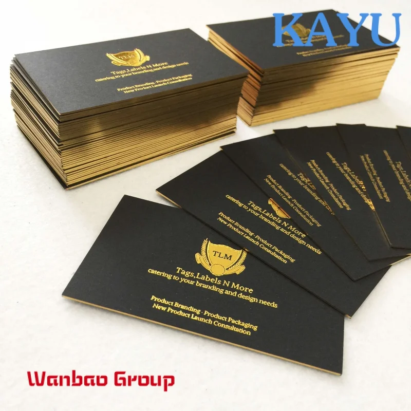 

Custom Custom luxury black gold foil recycled business card printing with logo business card holder