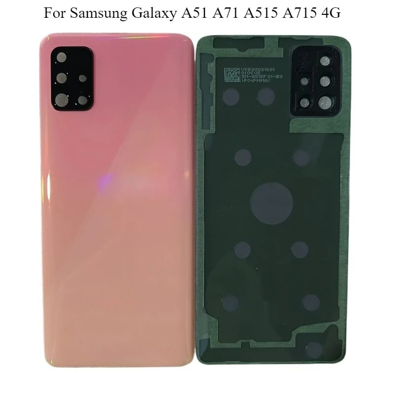 New For Samsung Galaxy A51 A71 A515 A715 4G 2020 Battery Cover Rear  Housing Back Case With Camera Lens Replacement Parts
