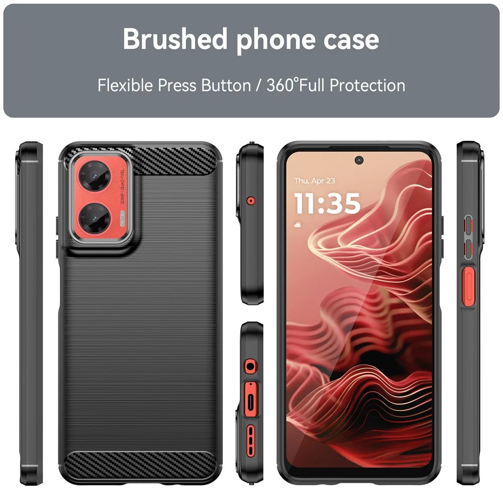 لموتورولا موتو G35 5G الفاخرة ألياف الكربون الجلد كامل لينة غطاء سيليكون الحال بالنسبة MotoG35 G 35 الحالات الهاتف