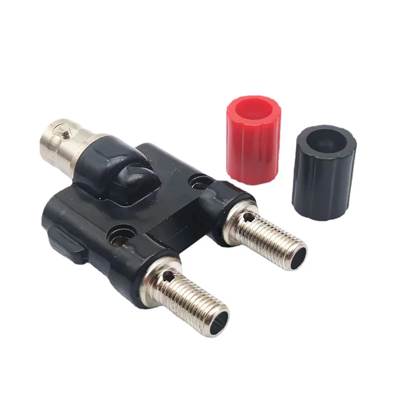 Q9 BNC Banana To Two Dual 4mm Banana Male Female Jack Coaxial Connector BNC Tee Type 3Way Splitter RF Adapter High Quanlity