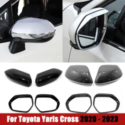 For Toyota Yaris Cross 2020 2021 2022 2023 Rear View Mirror Protection Covers Eyebrow Shield Cover Trims Stickers