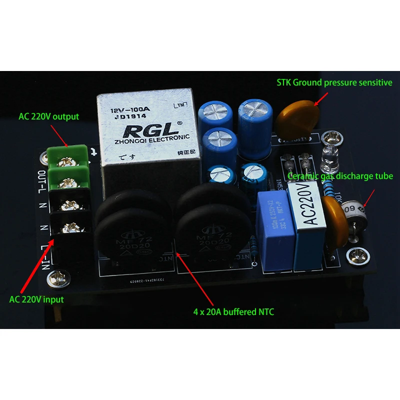 2000W Amplifier Power Supply Soft Starting Board High Power High-current 100A Relay