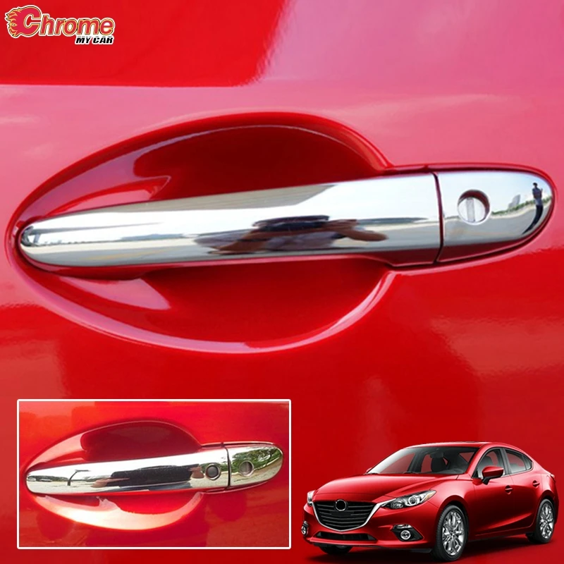 For Mazda 3 Axela 2014 2015 2016 2017 2018 Hatchback Sedan Chrome Door Handle Catch Cover Trim Molding Decoration Car Styling