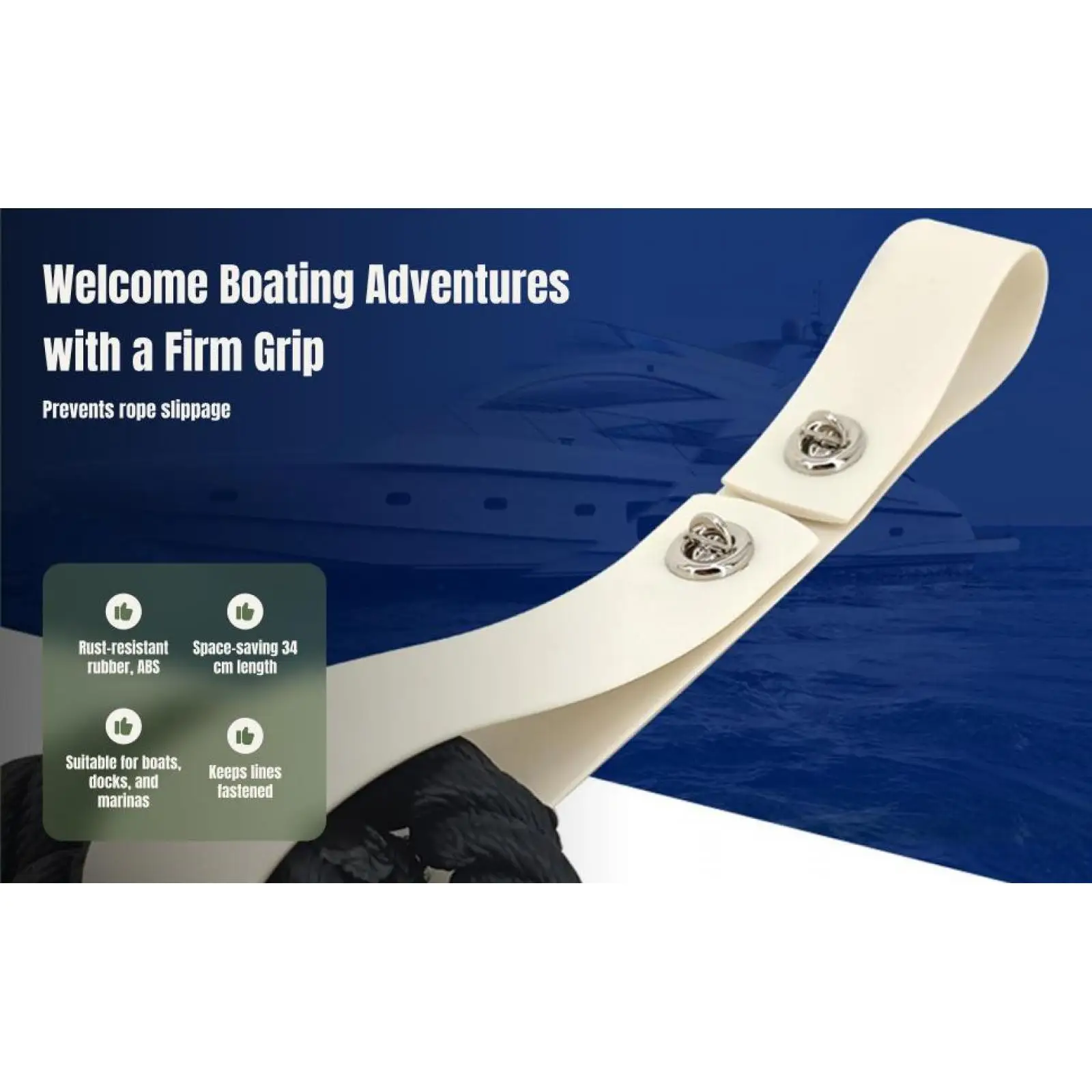Boat Line Holder Adjustable Movable Rustproof Black Rope Hanger Boat Dock Line Holder for Yacht Accessories Parts