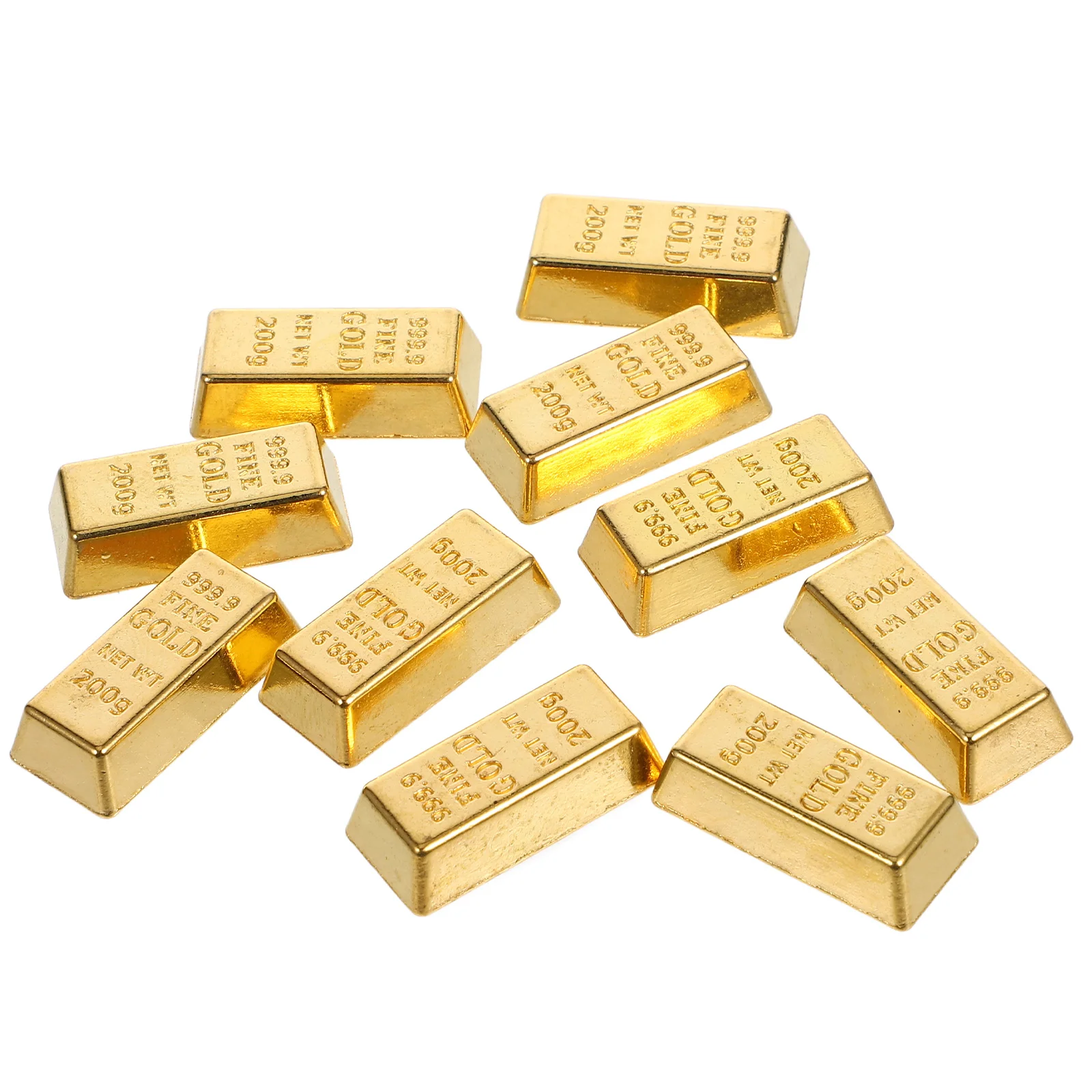 10 Pcs Simulated BRIC Model Dollhouse Miniature Brick Bars 12 Toys Small Layout Gold Bricks Decorate