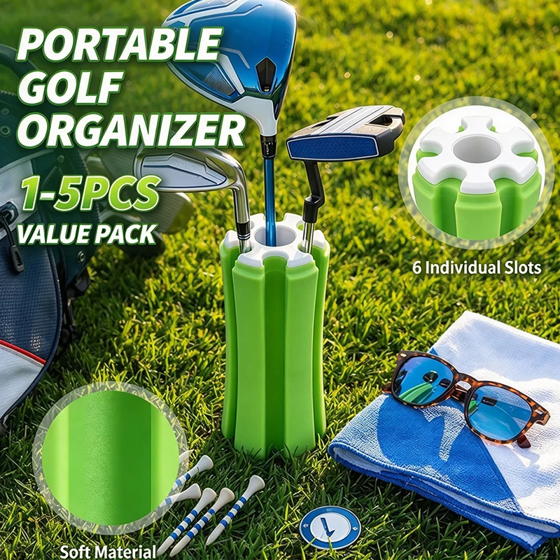 Portable Golf Club Carrier ABS Fixed Clip Holder Easy-Access Golf Club Organizer Stand For Beginner Women Men Cart Driving Range