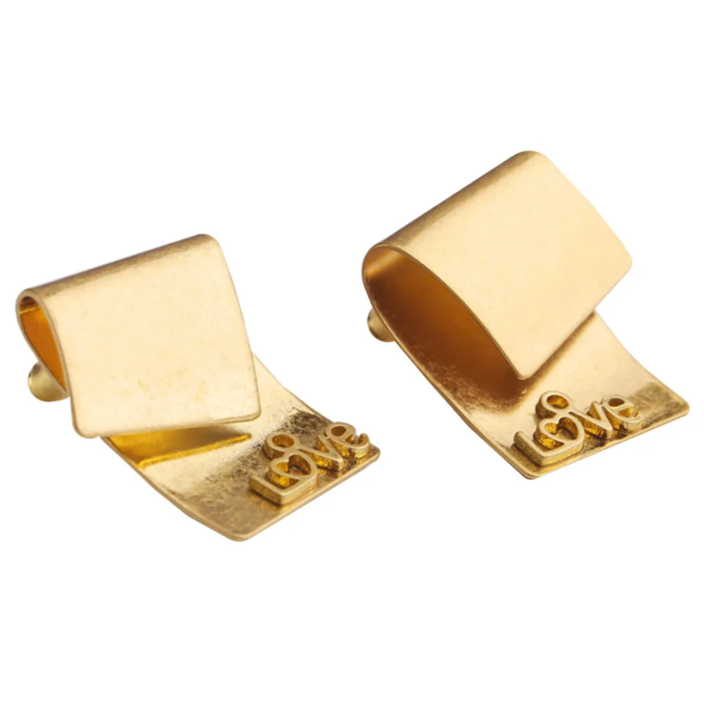 

1 Pair Golden Geometric Square Ear Studs Copper Earrings For Women Fashion Jewelry Stylish Irregular Design Eyecatching Wear