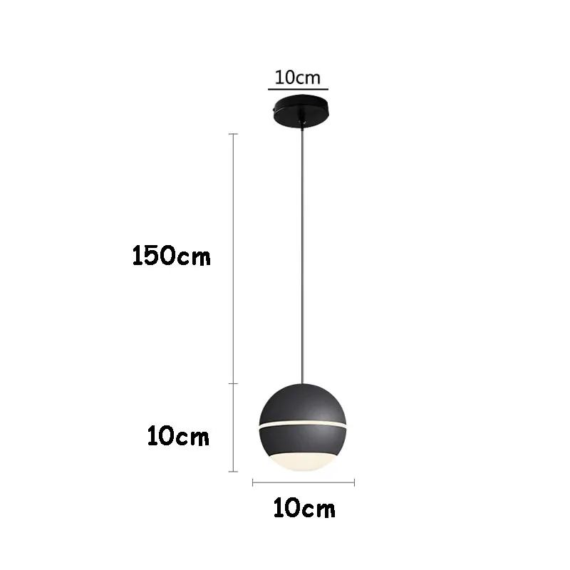 Imagem -06 - Criativo Bola Redonda Led Luzes Pingente Preto e Branco Lâmpada Pendurada Rede e Vermelho Longa Linha Cozinha e Ilha Decoração de Casa Iluminação Criativa de Cabeceira