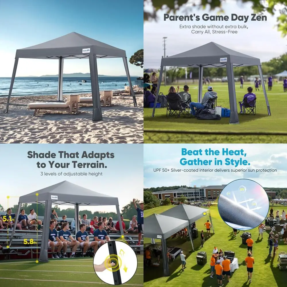 

Портативная легкая палатка с навесом 10x10 для пляжных и спортивных мероприятий с защитой от солнца и простой настройкой