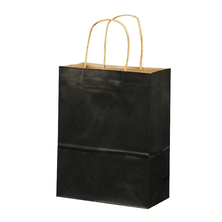 20 Pcs/lot Gift Bags With Handles Multi-function High-end Black Paper Bags 4 Size Recyclable Environmental Protection Bag