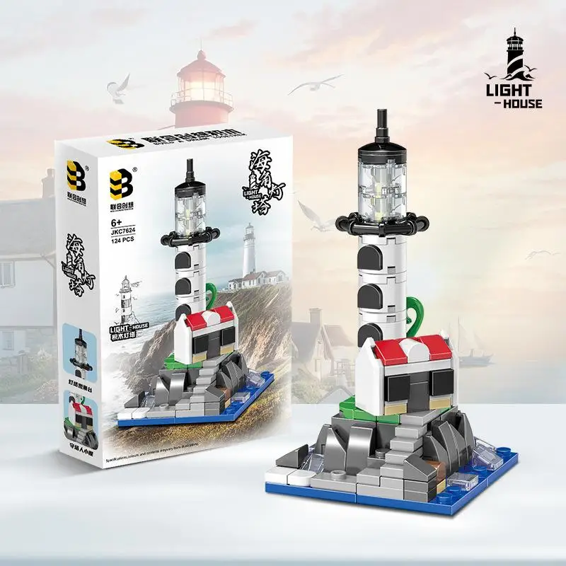 

OUZEY DIY Assembling Lighthouse Building Blocks Kit for Kids, Educational Construction Toy, Creative Birthday Gift