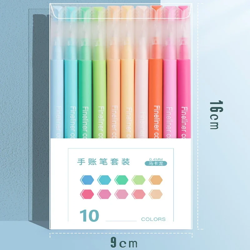 Fast-Drying Markers Brush Canetas Set, Pintura Graffiti, Desenho Highlighter, Material escolar para estudante, Papelaria de arte, 10 cores