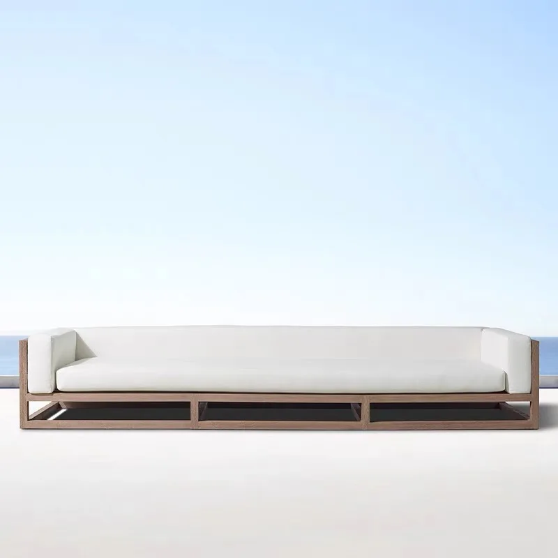 

-Скандинавский современный отель, терраса, диван для отдыха, комбинированный диван с алюминиевым каркасом, садовый диван на открытом воздухе