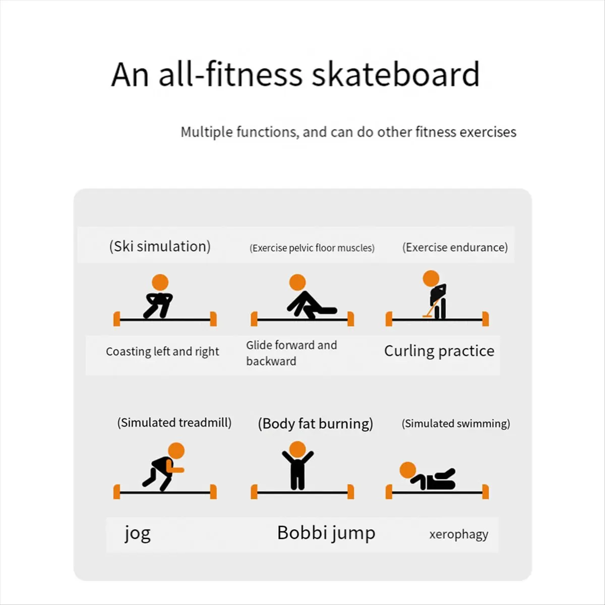 Sports Yoga Sliding Mat Sports Fitness Glide Plate Core Exercise Running Skating Leg Training Board Gym Equipment Orange 140cm