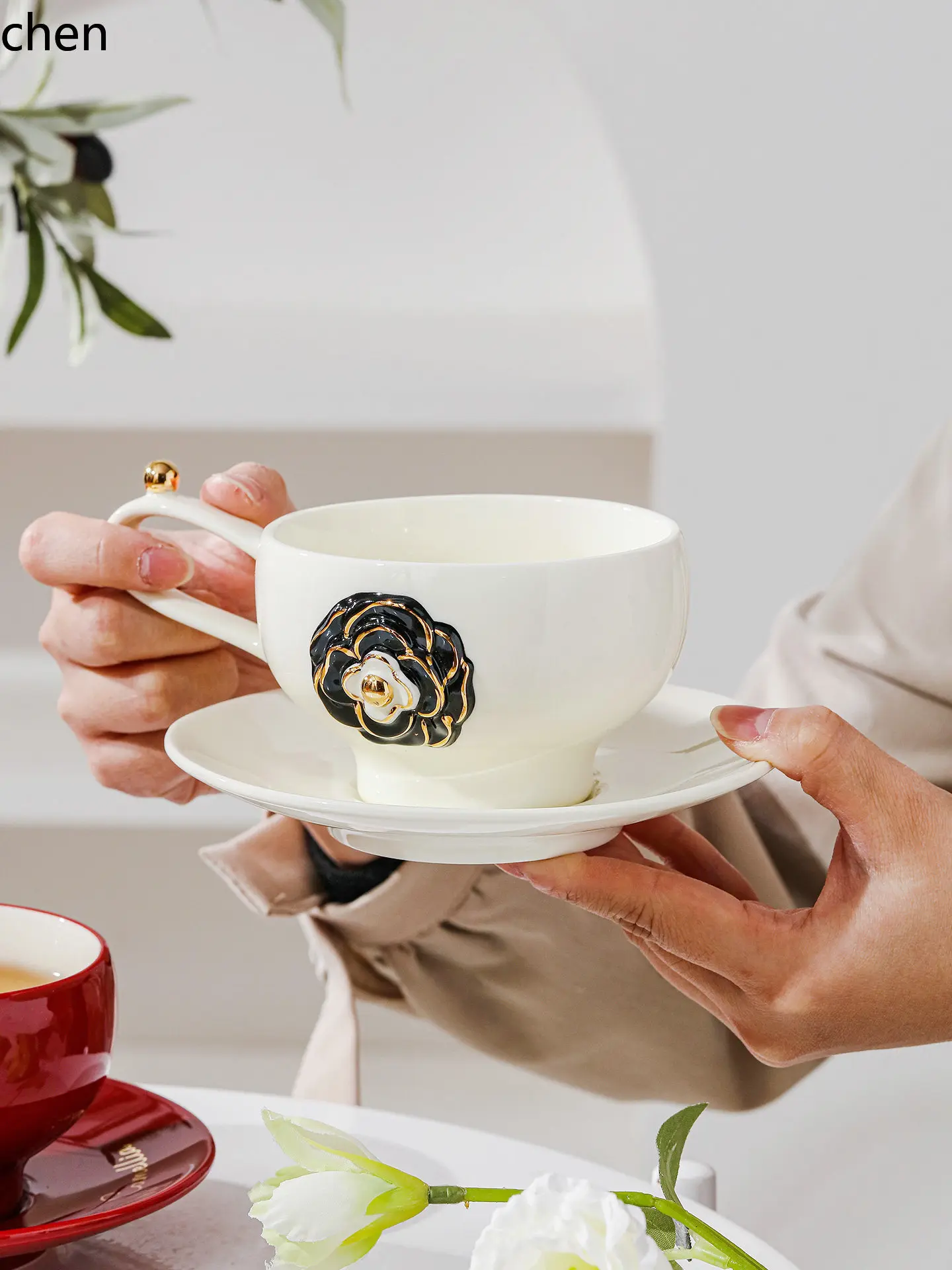 H1 christmas gift coffee cup and saucer set exquisite engagement best friend birthday gift pair cup gift box