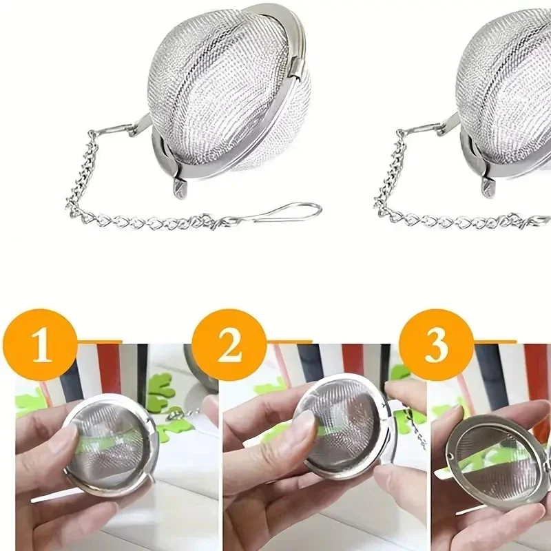 1pc 304 Stainless Steel Seasoning Ball Filter Seasoning Ball Tea Brewing Leakage Tea Treasure Soup Seasoning Material