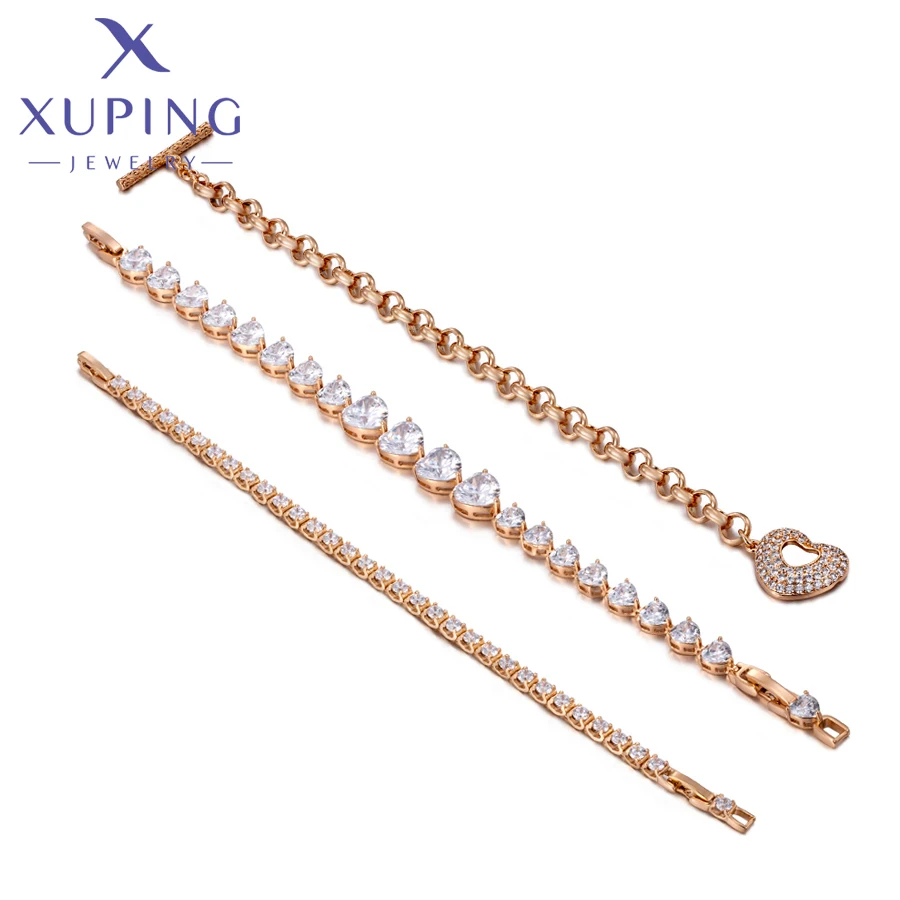 Xuping Jewelry New Arrival Fashion Hand Bracelets Promotion Copper Alloy Gold Plated Charm Bracelets for Women Party Gift