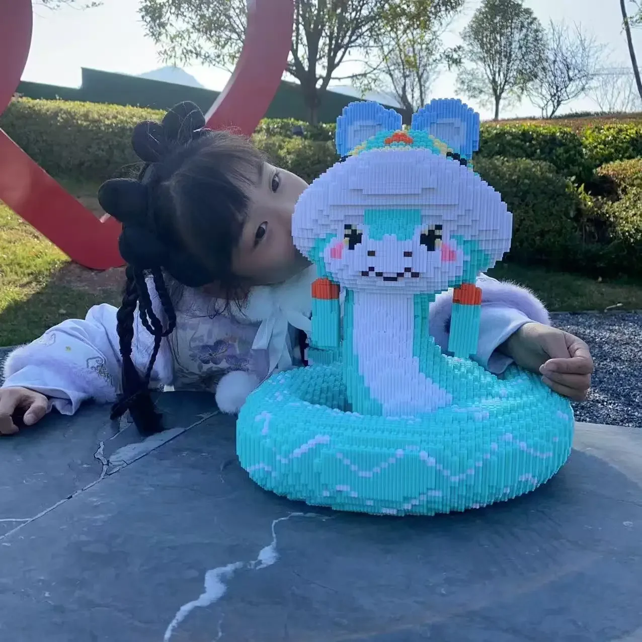 

2025 Новый год змеи, строительные блоки, игрушка, детская сборная модель, зеленая змея, детская игрушка для взрослых, праздничный подарок