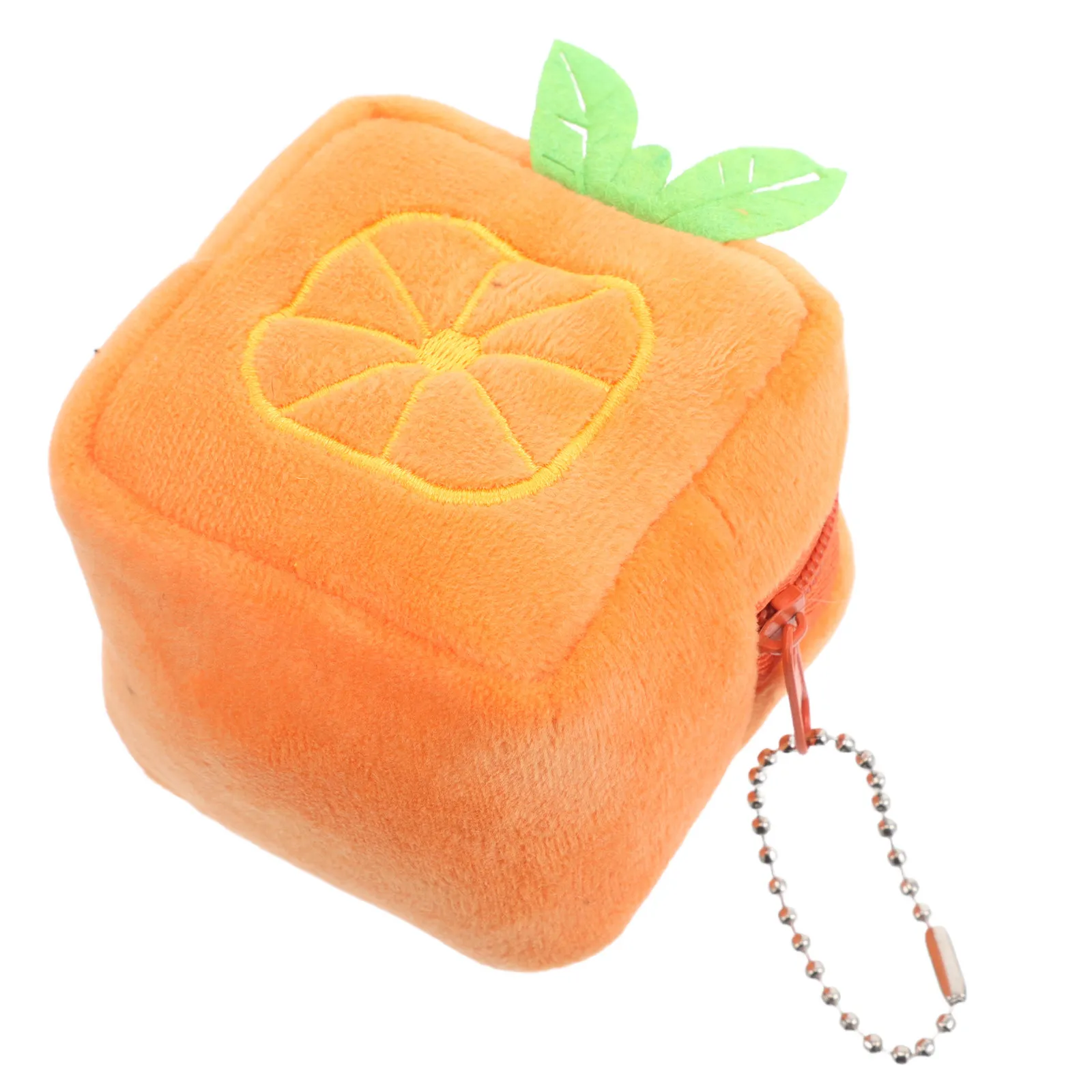 Small Orange Design Coin Wallet Compact Zipper Pouch for Coins Earphones Lipstick Makeup Portable Kawaii Change Purse Novelty