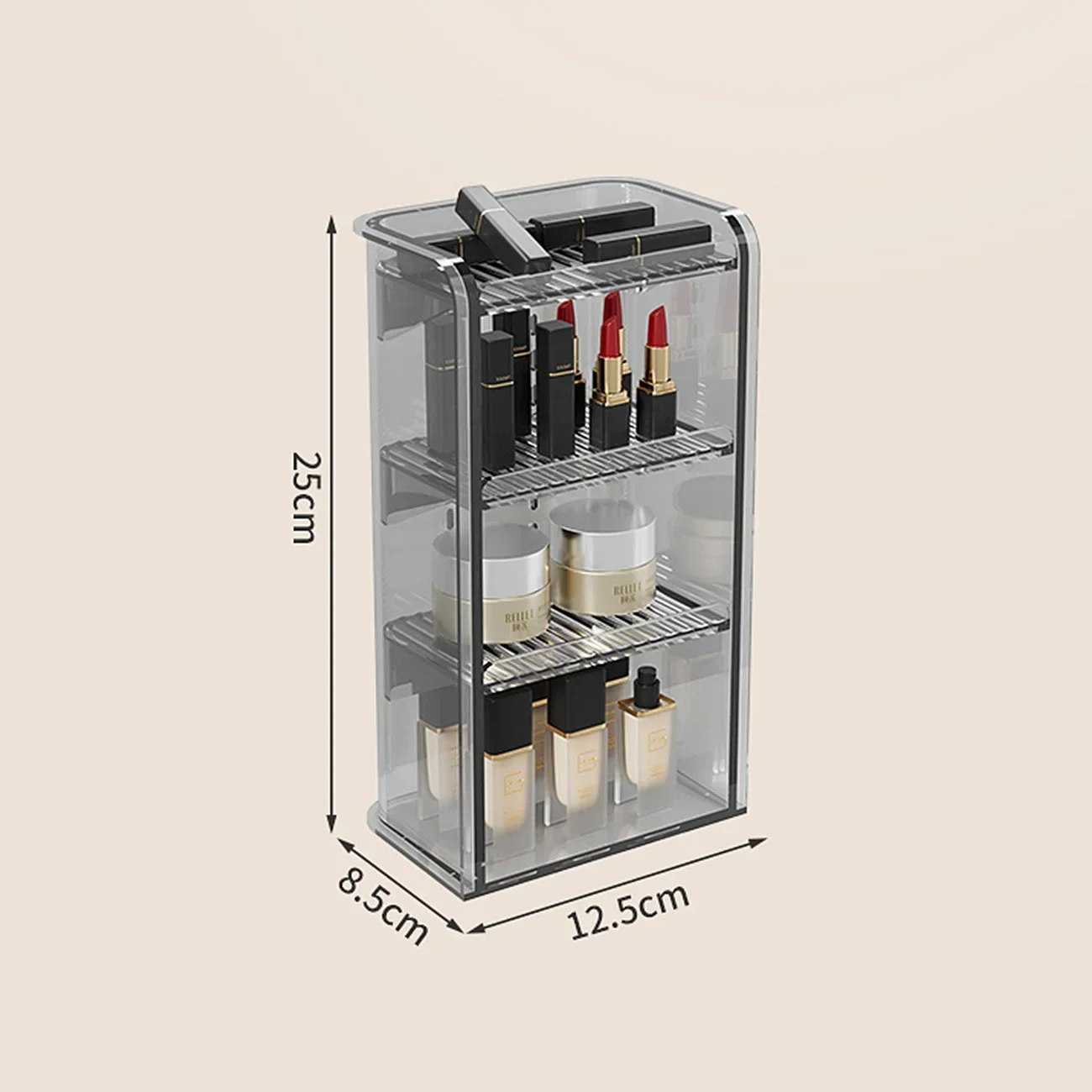 Acrylic Plastic Makeup Organizer Storage Box Lipstick Jewelry Display Organizer Transparent Cosmetics Case Brush Holder