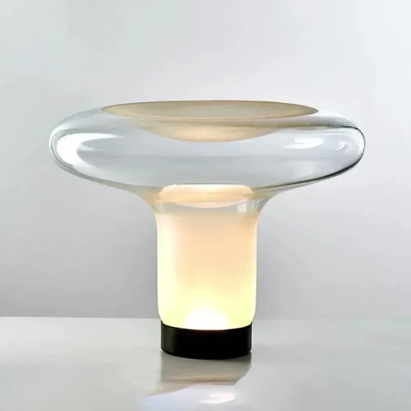 French Cream Style Modern Simple Jellyfish Glass Mushroom Bedside Table Lamp Home Decoration Creative LED Reading Bedside Lamps