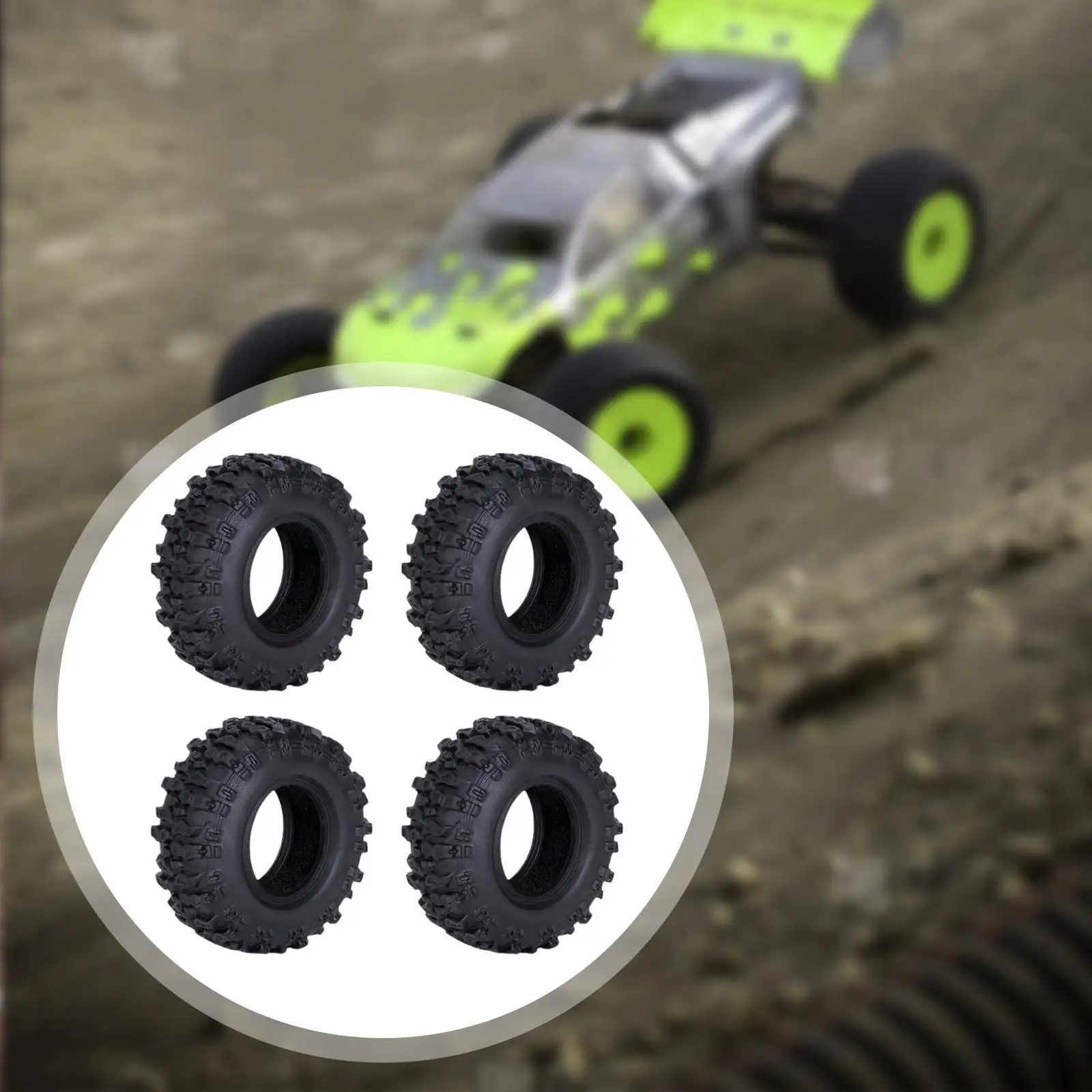 1 30 Rubber RC Crawler Wheels 0.7 Inch Filled Tire Upgrade Set for SCX30 Scale Vehicle Off Road Performance