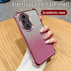 Luxury Plating Glitter Phone Case For Honor 200 100 90 80 70 60 50 Pro 50SE Shockproof Bumper Protector On Honor 200 Pro Cover