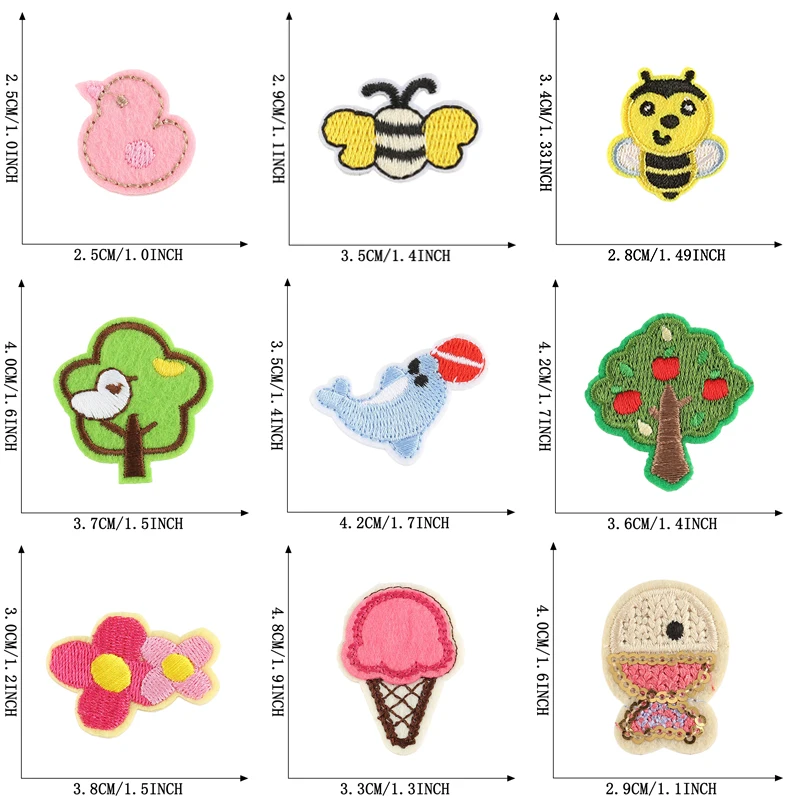 100 Pieces Iron On Patches Lot Kids Bulk For Clothing Girls Boys Pack Anime Mix Small Sew Wholesale Designer Embroidered Animals