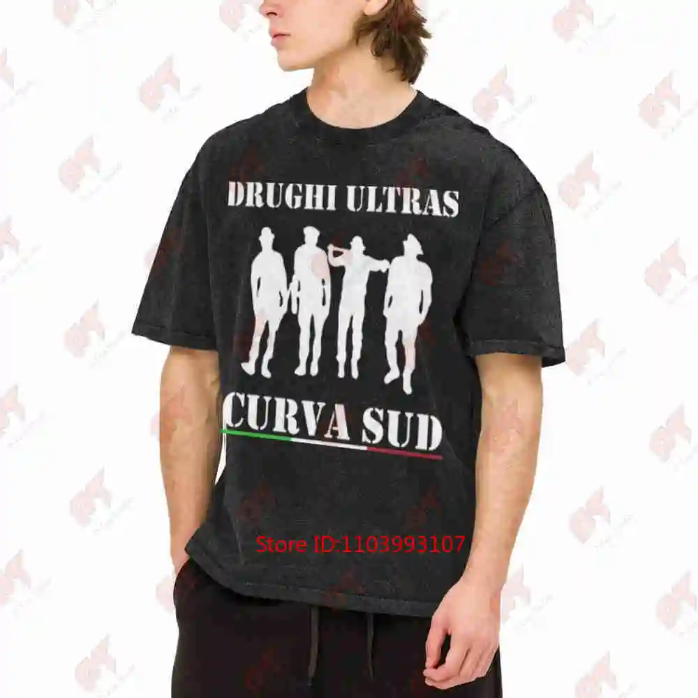 Drughi Ultras Curva Sud Italian Vintage Washed Tee Pure Cotton T-Shirt