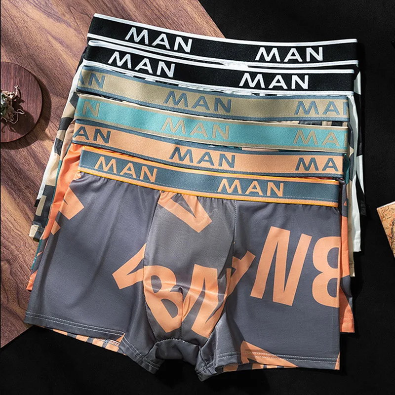 Men Panties Seamless Letter Printed Underpants Breathable Man Underwear Boxers Fashion Boxer Plus Size Male calzoncillo hombre