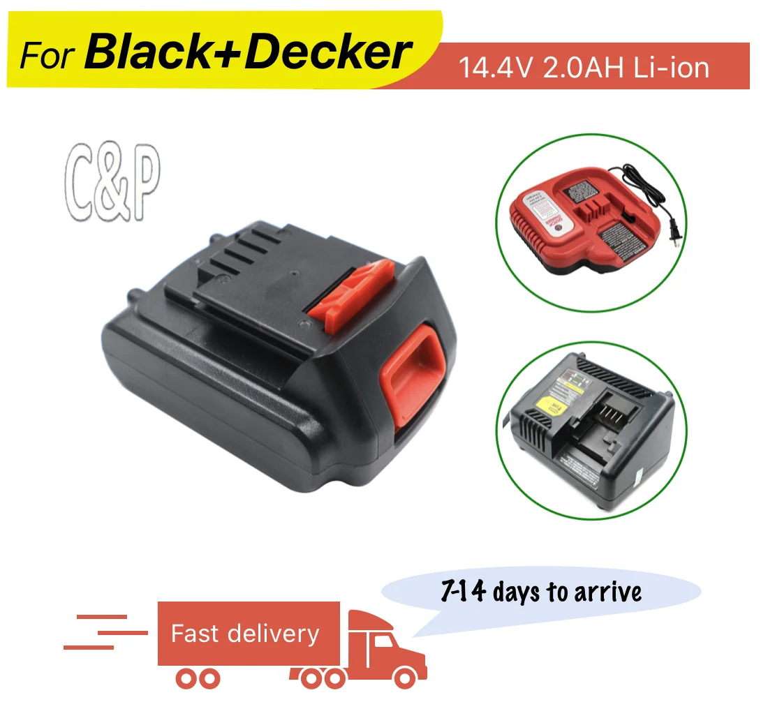 Batteria C&P per Black & Decker 14.4V, 3.0AH Li-ion, Sostitutiva per Utensili Modelli ASL146, ASL146BT12A, ASL146K, ASL146KB, ASL148