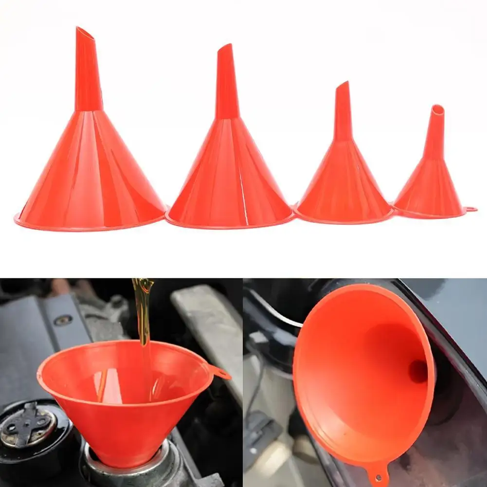4 Sizes Car Plastic Funnels Refueling Liquid Funnels Tools Oil Filling Equipment Car Motorcycle Refuel Filling Small Funnel