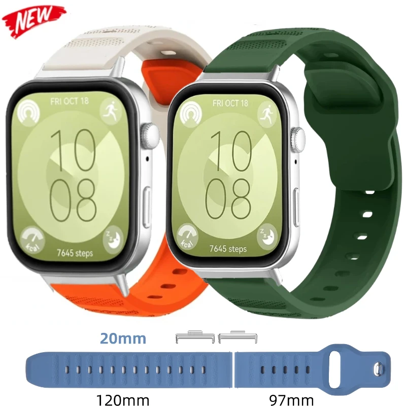 Correa de silicona suave para reloj inteligente, pulsera transpirable de repuesto para Huawei Watch Fit 3