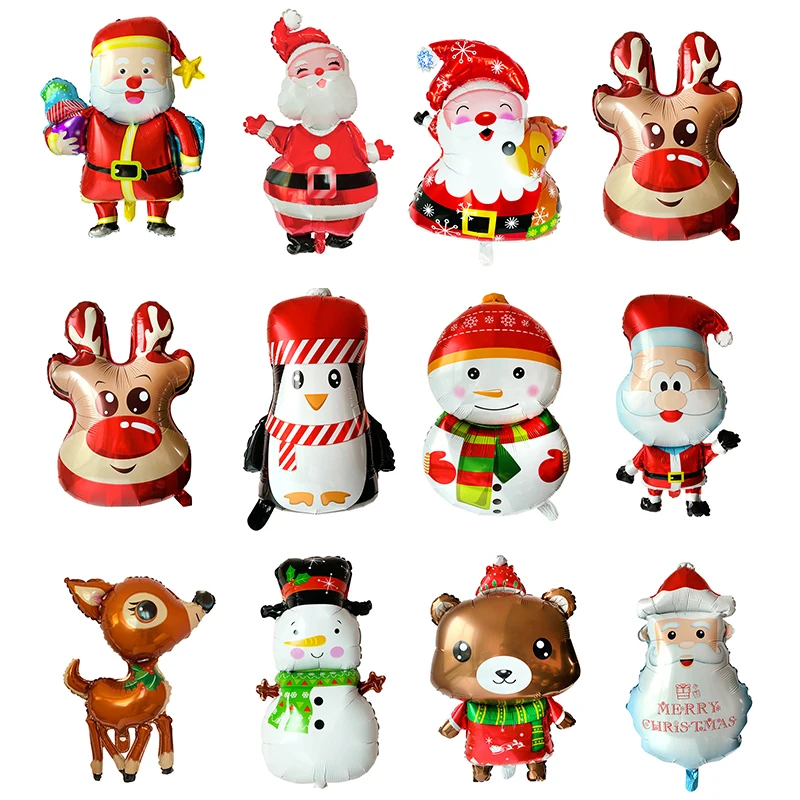 Christmas Standing Snowman Santa Claus Balloon Xmas Nutcracker Soldier Ball 2025 New Year Party Christmas Home Decoration 2024