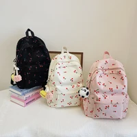 Mochila de PANA con patrón de cereza para mujer, morral de viaje con correa ajustable para ordenador portátil, con cremallera para el trabajo, compras y escuela