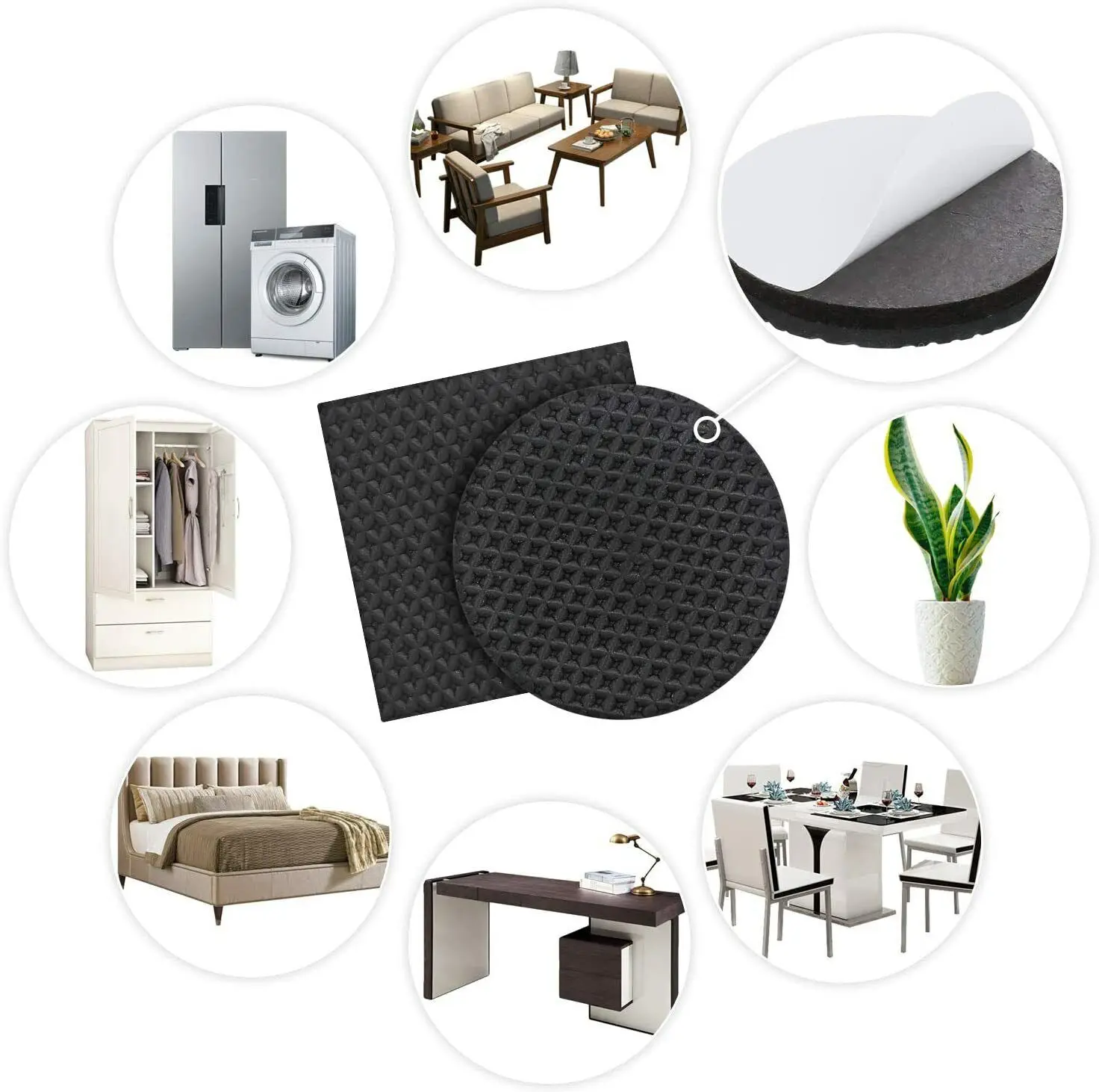 Self Adhesive Furniture Leg Feet Protector Pad, Chair Leg Pad, Anti Slip, Scratch Floor, Table Protector Mat