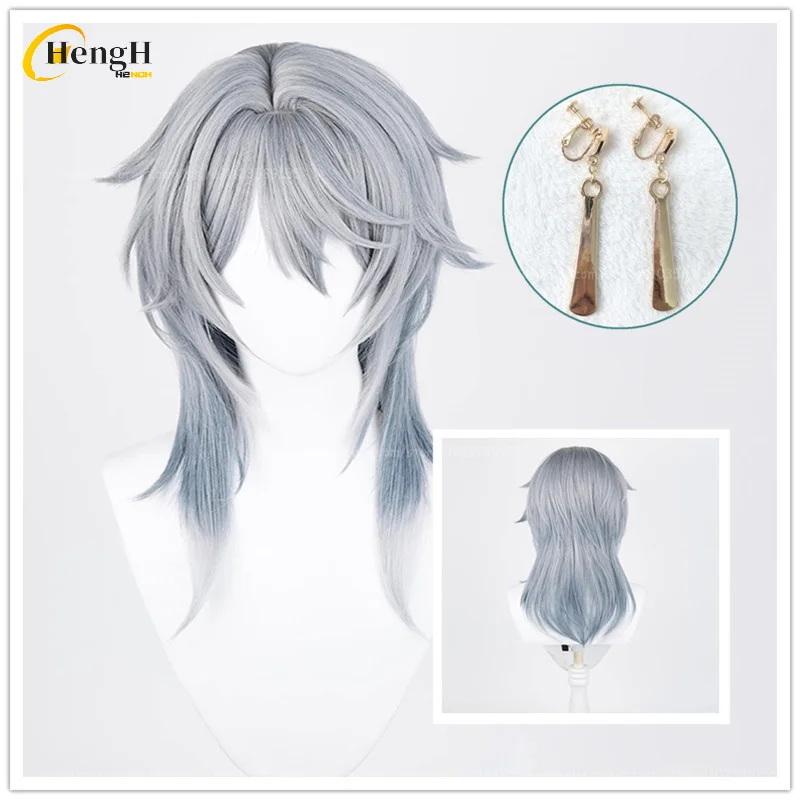 

In Stock Game HSR Sunday Synthetic Hair Long 52cm Mixed Color Gradient Cosplay Anime Wig Heat Resistant Hair Halloween Wigs