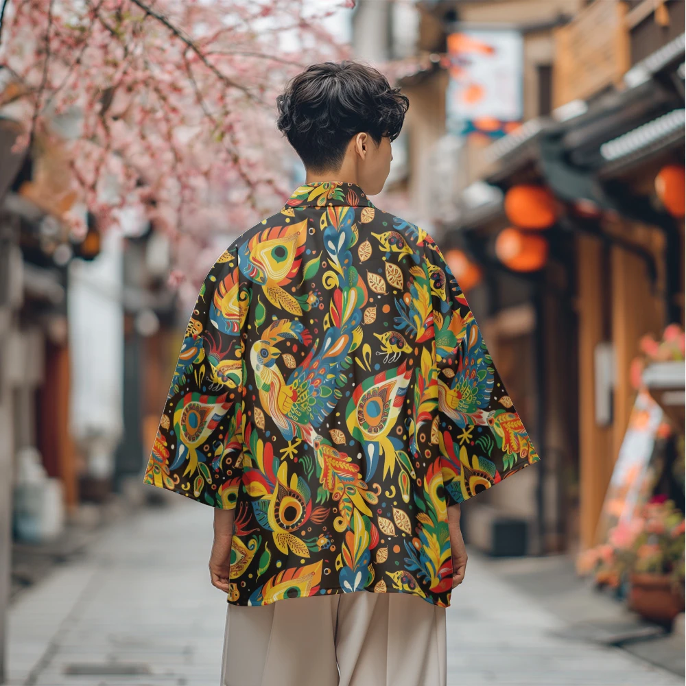 Kimono estivo Samurai Cosplay elegante Haori Streetwear Kimono moda giapponese uomo Yukata elegante Cardigan Vintage Robe