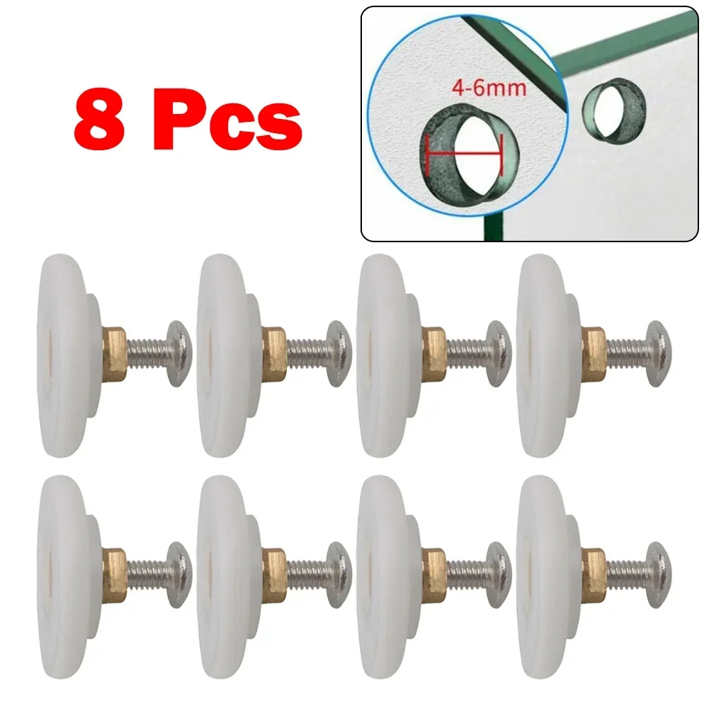 Old Fashioned Arc Home Improvement Bathroom Pulley Hanging Wheel 8pcs Bathroom Glass Door Hanging Wheel Wheel Accessories