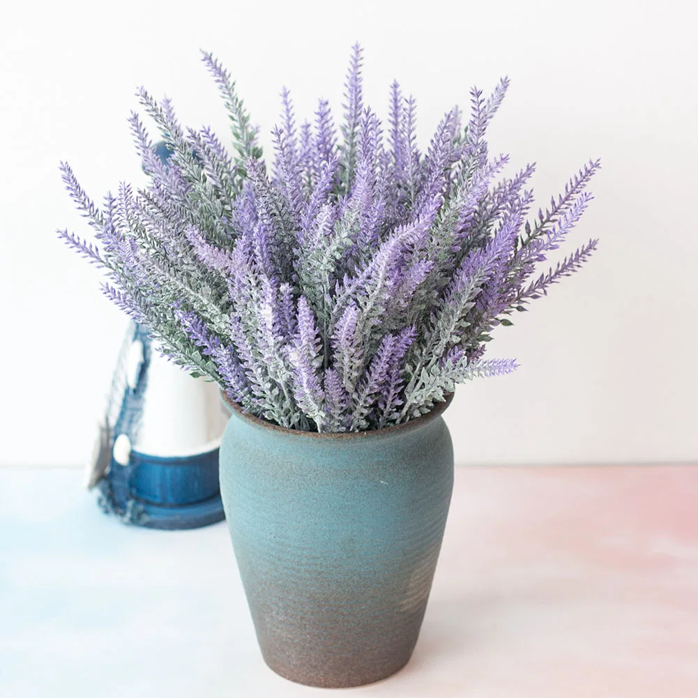 

37cm 5 Heads Artificial Flowers Plastic Lavender Fake Plant Wedding Home Garden Decoration Bridal Bouquet Photography Props