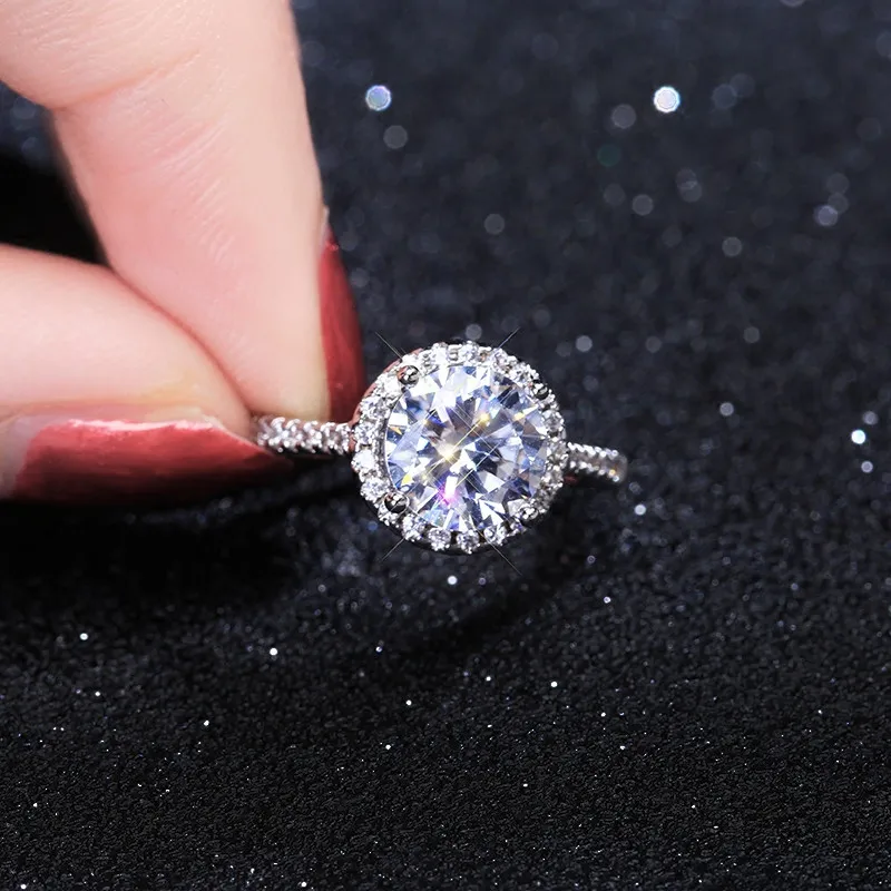 Trendy Jewelry Rings For Women Cubic Zirconia Charms Bridal Wedding Engagement White Gold Color Ring Drop Shipping