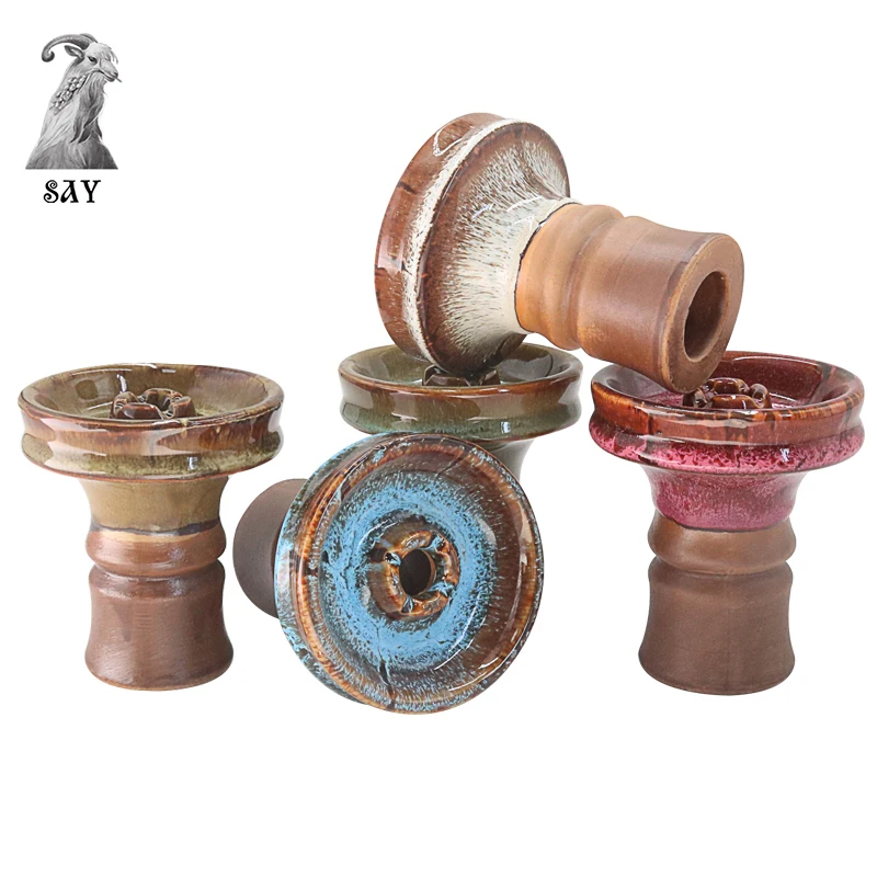 SY 1PC Shisha Sheesha Single Hole Ceramic Tobacco Bowl Phunnel Hookah Chicha Head Smoking Accessories Gadget Tools Vattenpipa