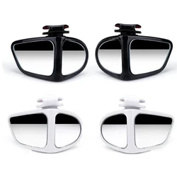 1PC Rear View Mirror Blind Spot Auxiliary Dual Mirror Surface 360° Rotatable Black Silver White Red Parking Safety Driving Parts