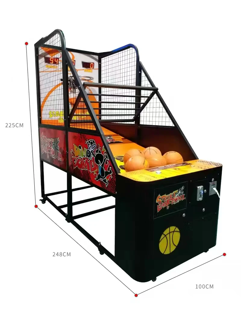Adult 220 V Arcade Coin Pusher Street Basketball Machine Simulatorpromote sales