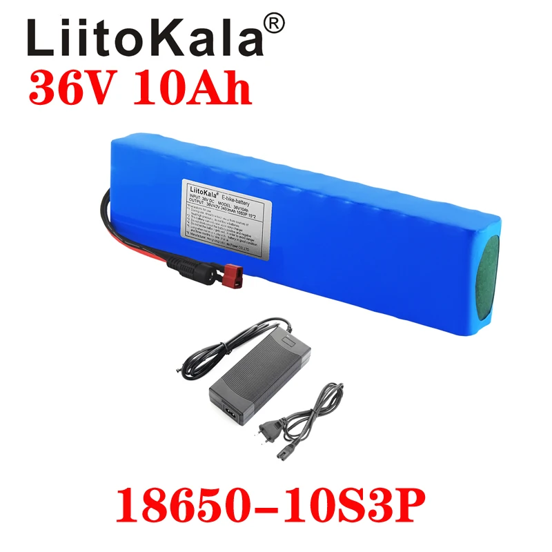 

LiitoKala 36V battery 36V electric bike battery 42V 10AH 18650 battery for motorcycle Scooter with XT60 plug and 42V2A charger