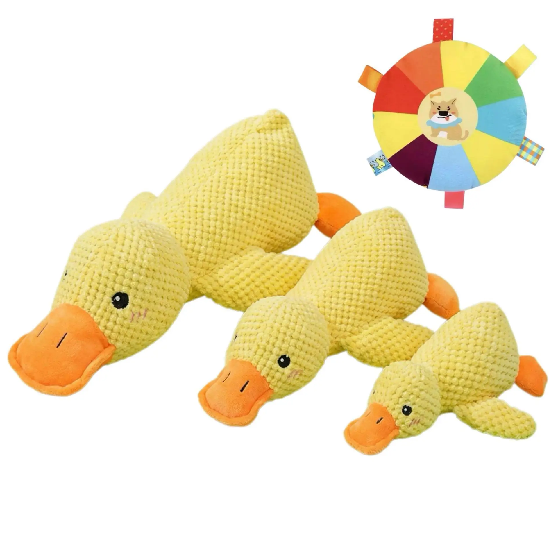 Duck Dog Toy Plush Chew Resistant Durable Dog Sleeping Toy with Quacking Sound Teeth Cleaning Chew Pet Toy